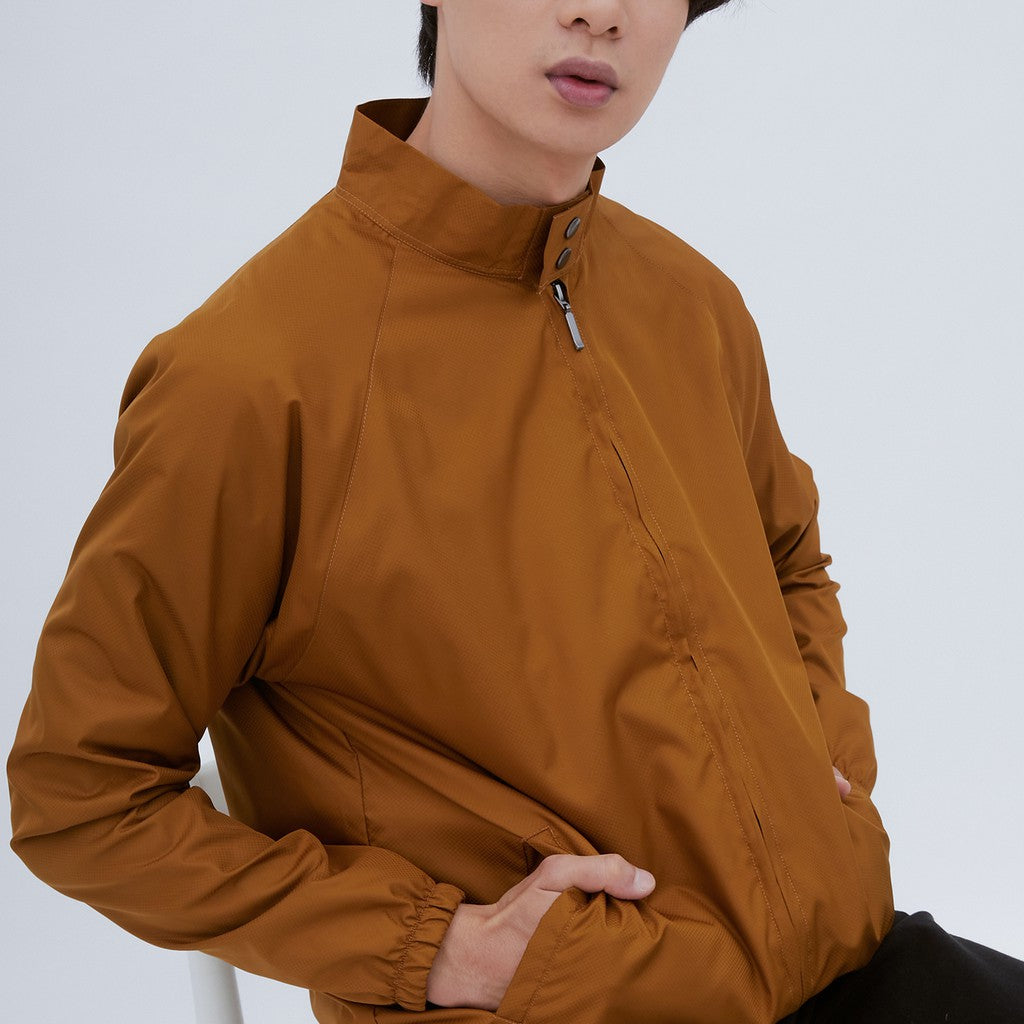 M231 Jaket Pria Taslan Windbreaker Panjang Coklat 2039F