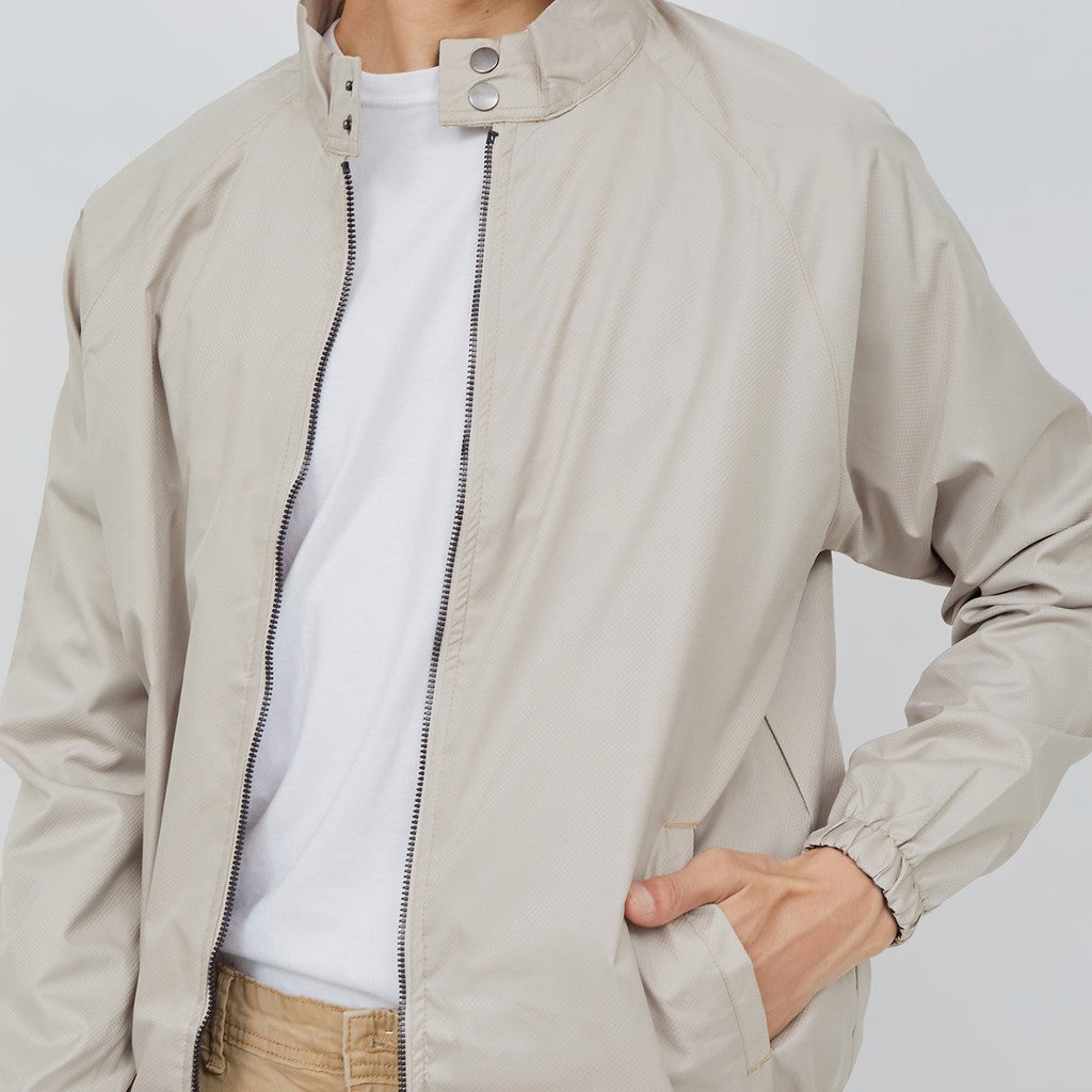 M231 Jaket Pria Taslan Windbreaker Panjang Khaki 2039A