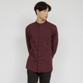 M231 Kemeja Pria Shanghai Polos Soft Twill Panjang Maroon 1971C