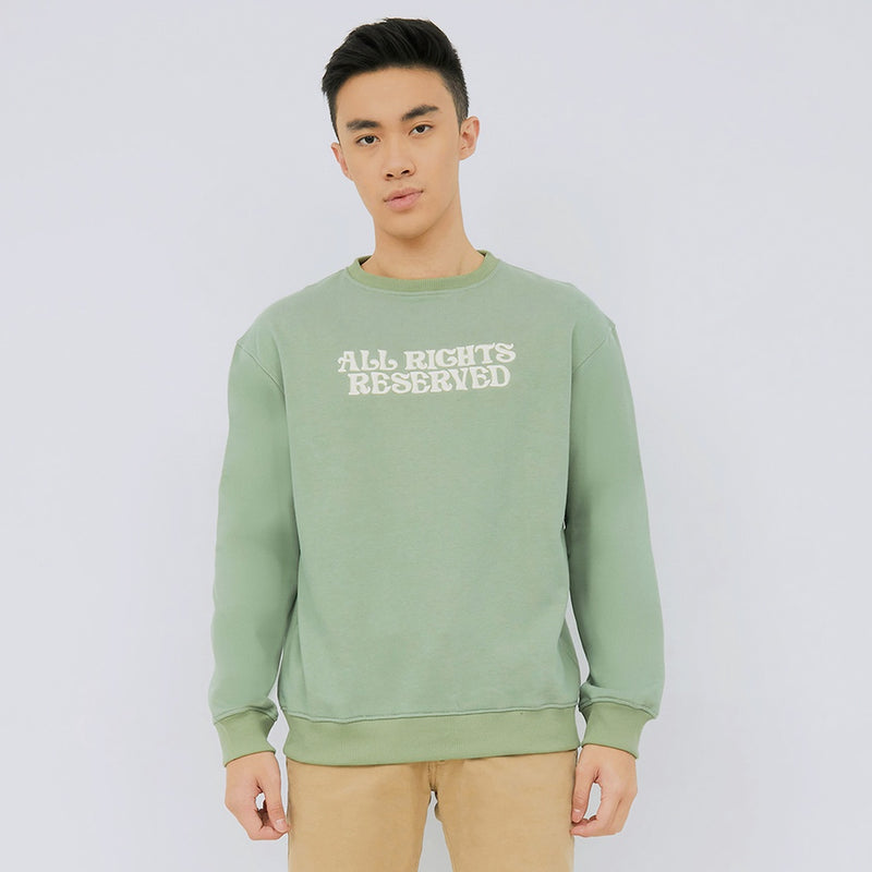 M231 Sweater Crewneck Panjang Sage Green 2220E