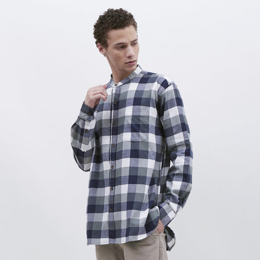 M231 Kemeja Pria Flannel Shanghai Oversized Panjang Hijau 1894B