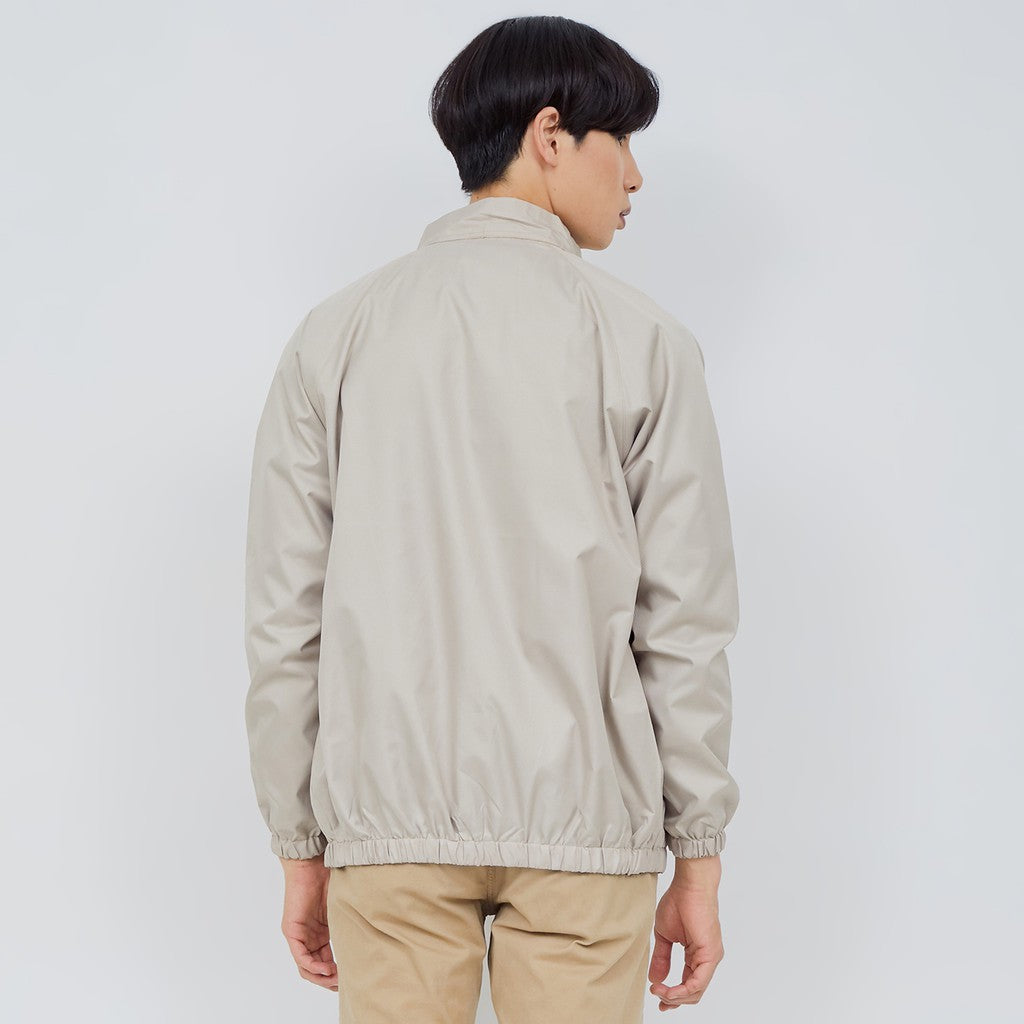M231 Jaket Pria Taslan Windbreaker Panjang Khaki 2039A