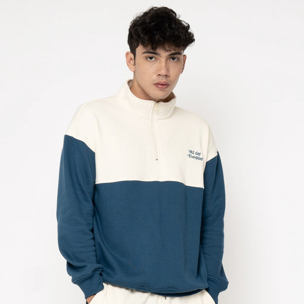 M231 Half Zip Mock Neck Fleece Back On Track Biru 2578B