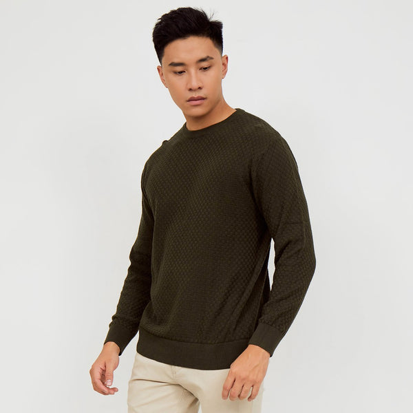 M231 Sweater Rajut Panjang Army 2142B