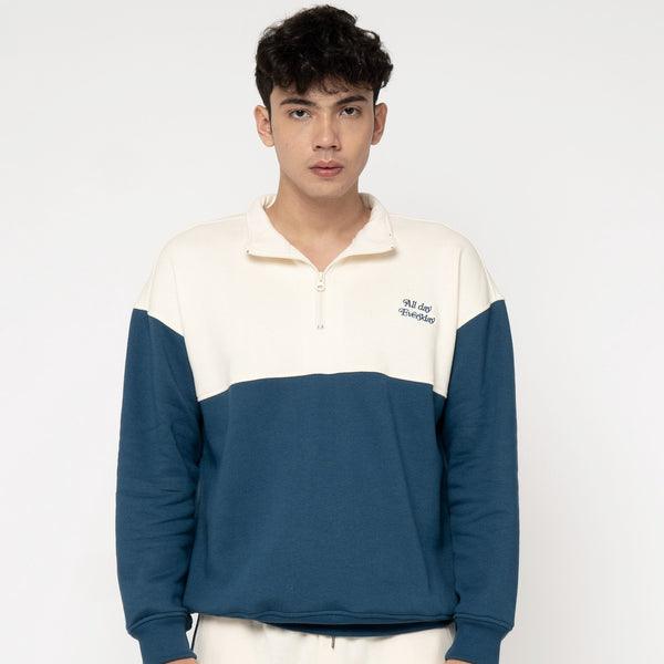 M231 Half Zip Mock Neck Fleece Back On Track Biru 2578B