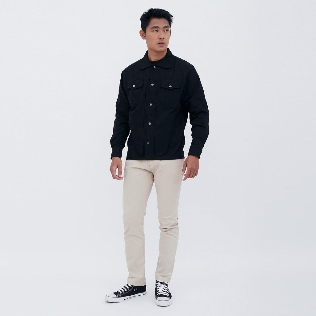 M231 Jaket Pria Coverall Panjang Hitam 1957E