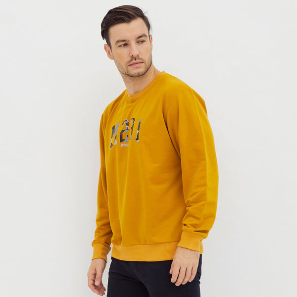 M231 Crewneck Sweater Grafis Mustard 2094A