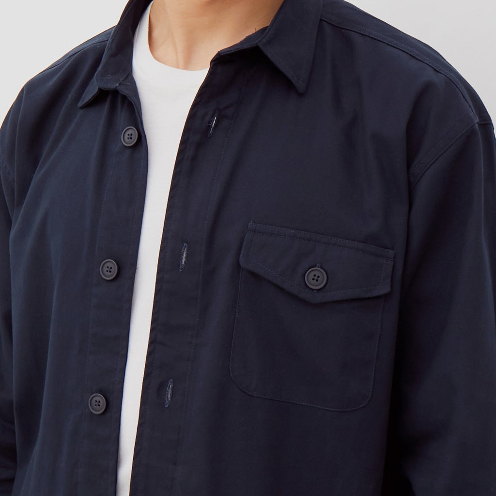 M231 Kemeja Jaket Pria Panjang Navy 2269D