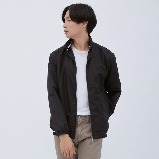 M231 Jaket Pria Taslan Windbreaker Panjang Hitam 2038A