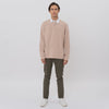 M231 Pakaian Pria Polo Neck Sweatshirt Cream 2582B