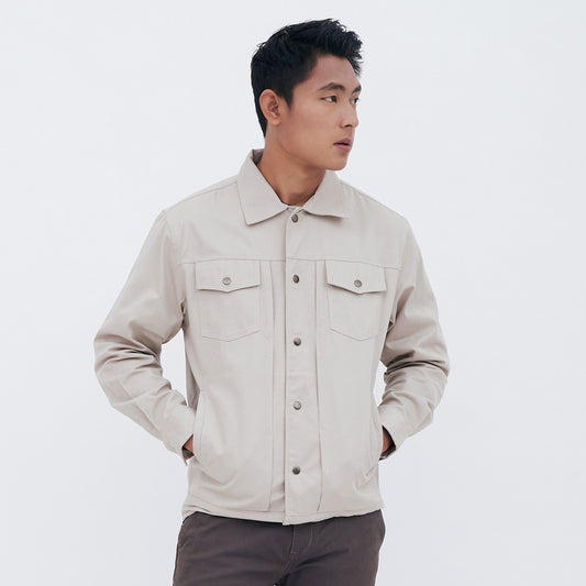 M231 Jaket Pria Coverall Panjang Cream 1957A