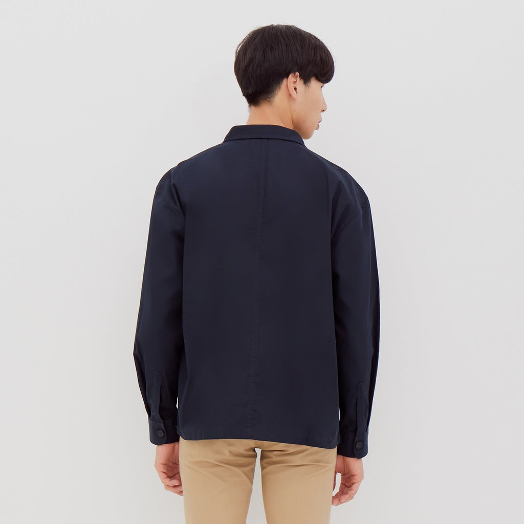 M231 Kemeja Jaket Pria Panjang Navy 2269D