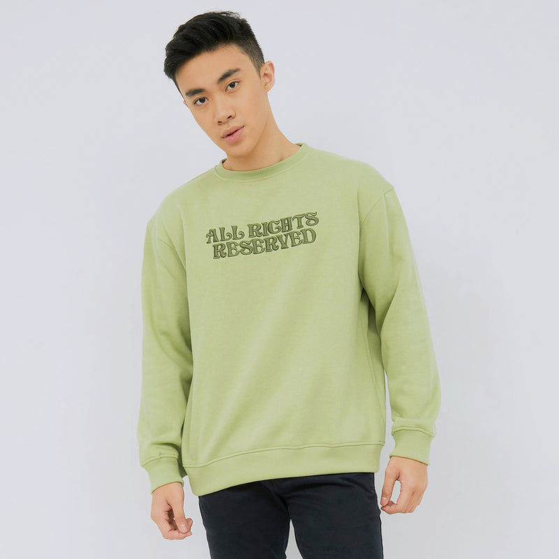 M231 Sweater Crewneck Panjang Hijau Muda 2220B