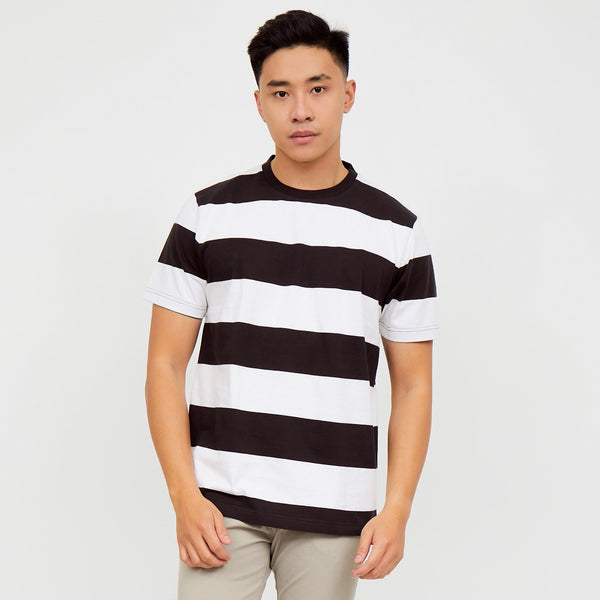 M231 T-Shirt Stripe Pendek Hitam 2171A