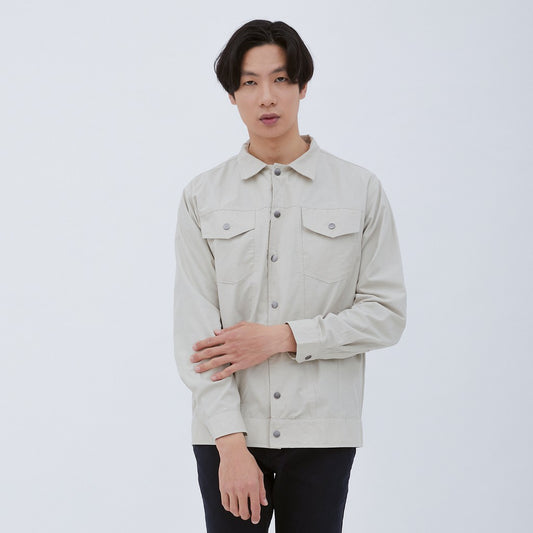 M231 Jaket Pria Coverall Panjang Cream 1876D