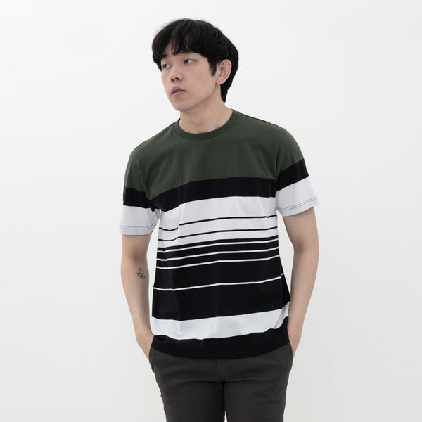 M231 T-Shirt Stripe Pendek Army 2173B