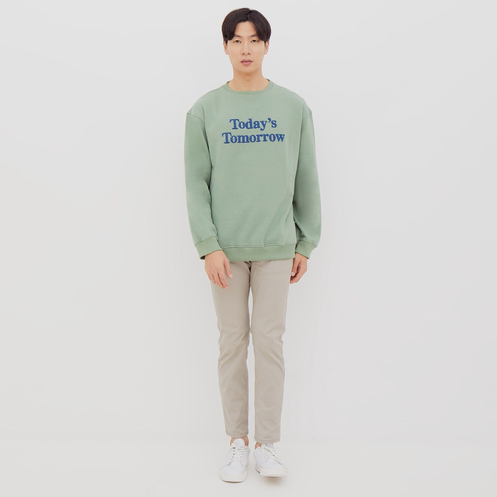 M231 Sweater Crewneck Panjang Sage Green 2219E