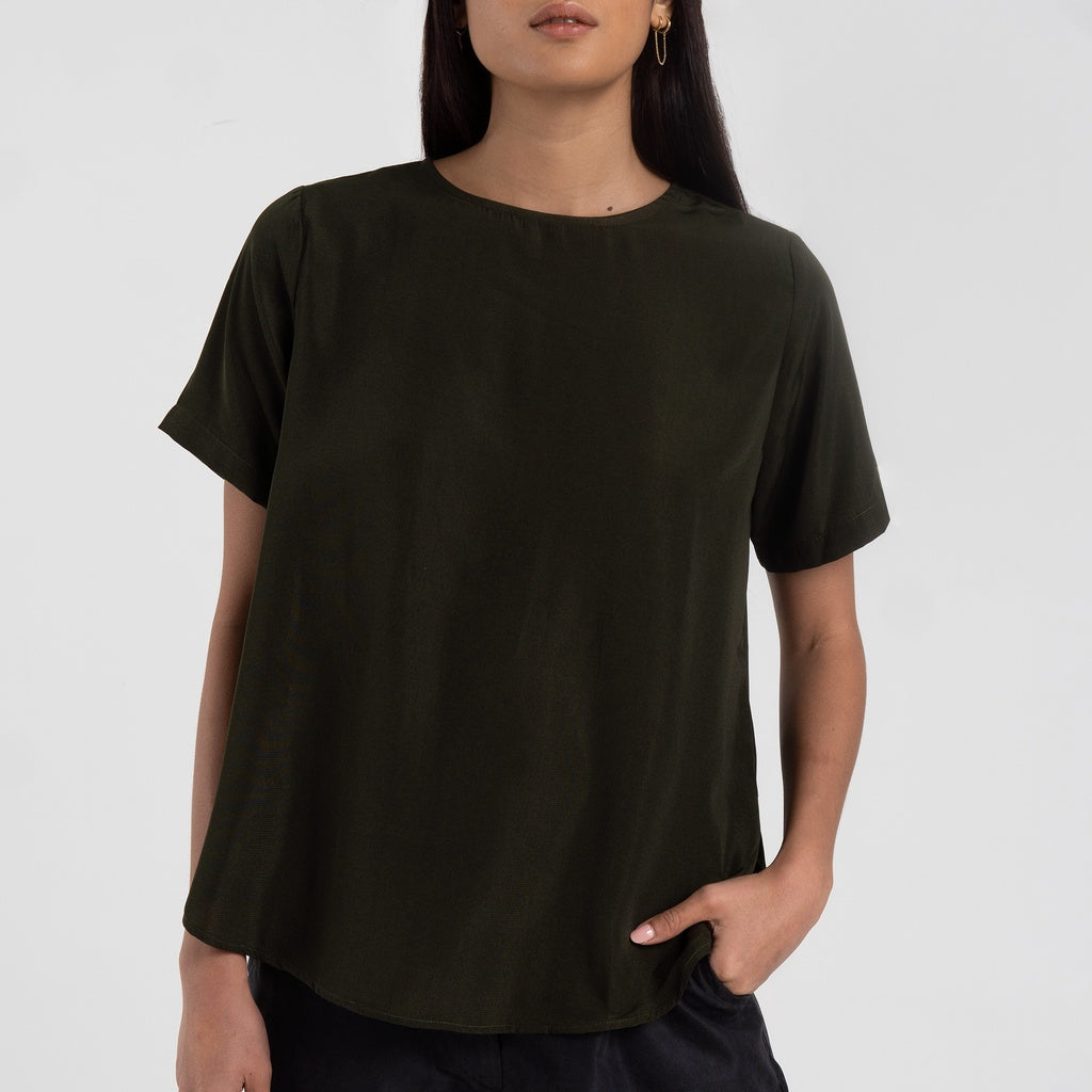 M231 Kemeja Wanita Blouse Pendek Army 2450B