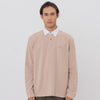 M231 Pakaian Pria Polo Neck Sweatshirt Cream 2582B