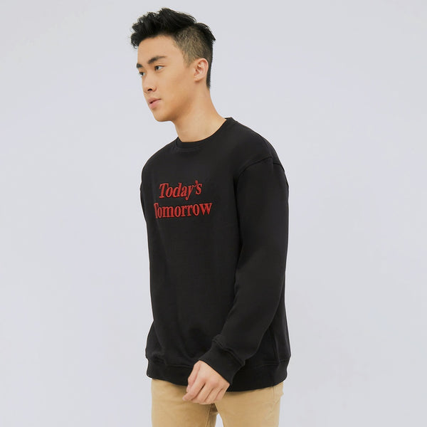 M231 Sweater Crewneck Panjang Hitam 2219C