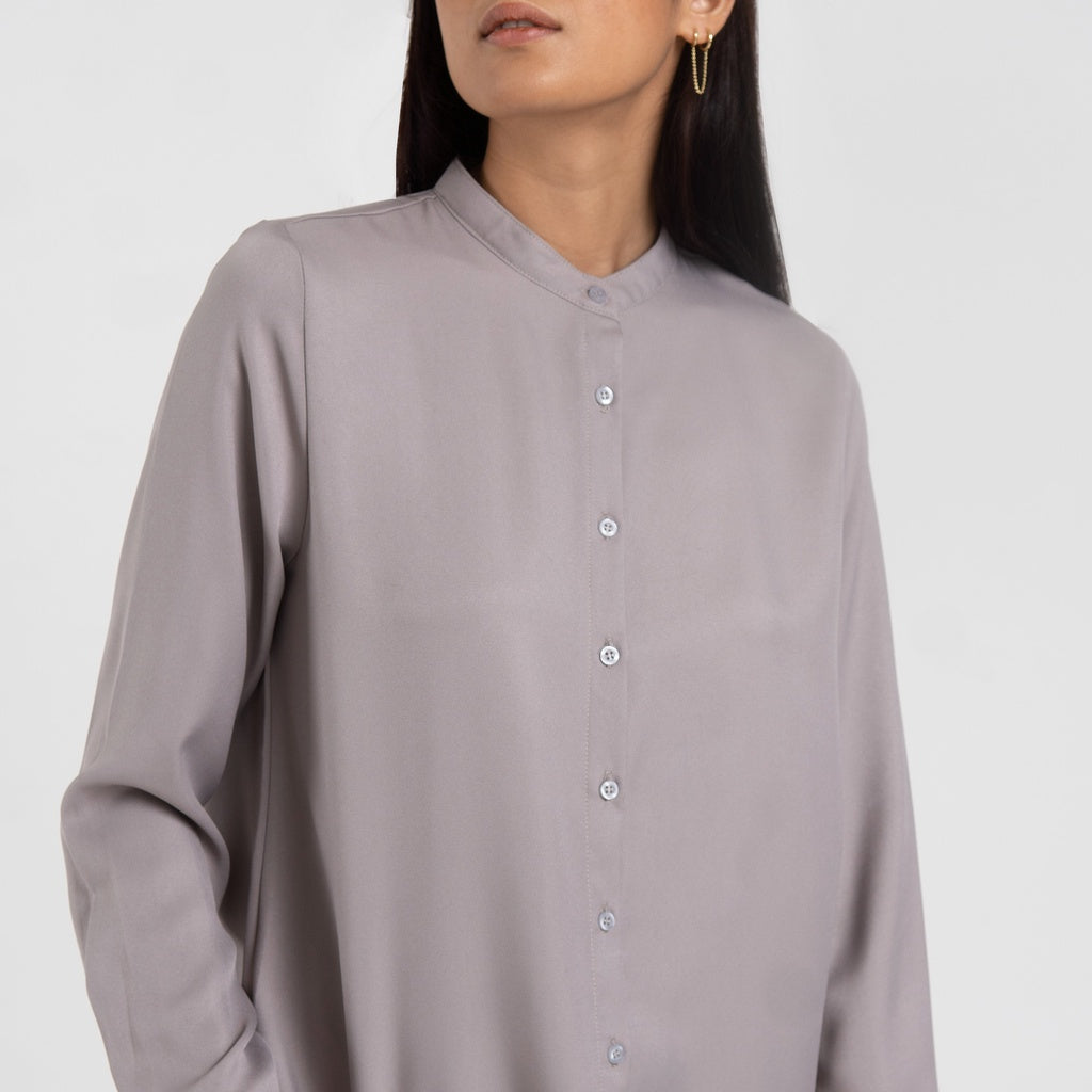 M231 Kemeja Wanita Henley Neck Panjang Wet Weather 2451C