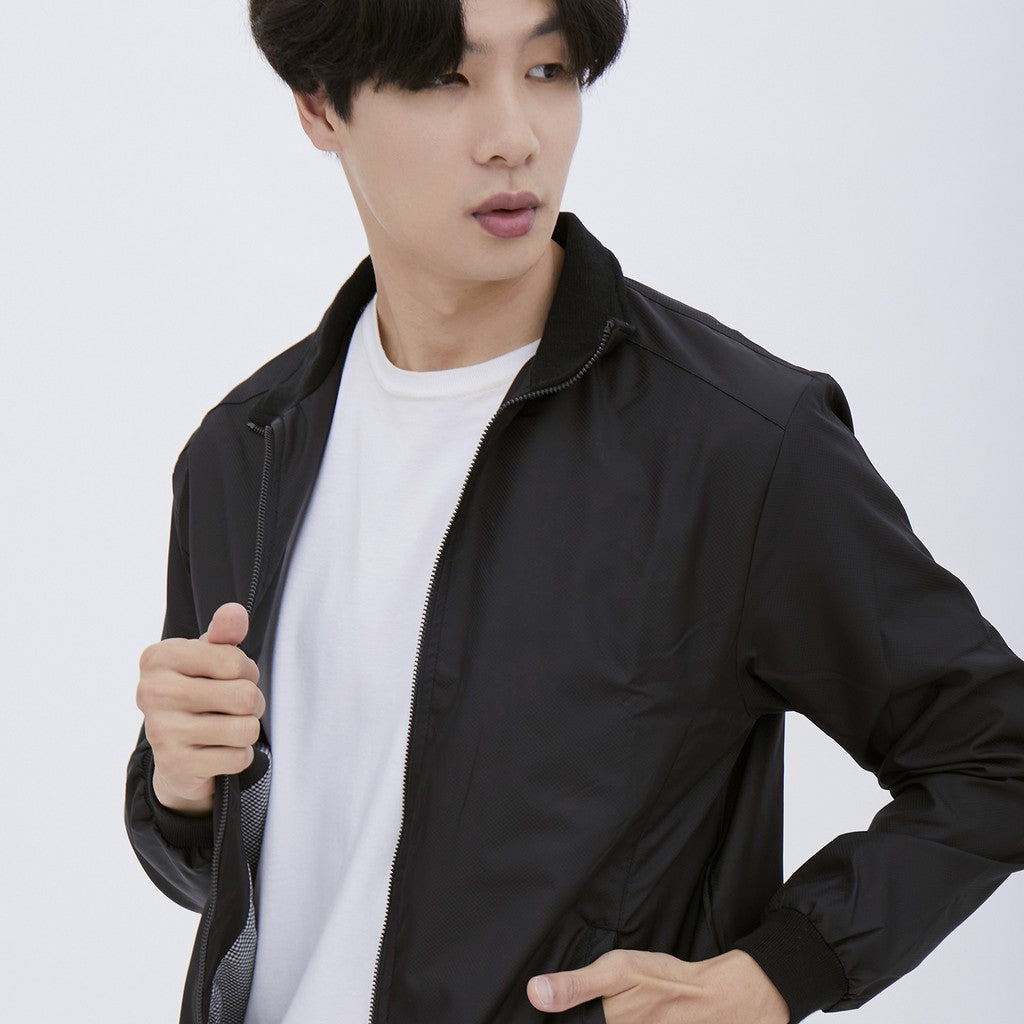 M231 Jaket Pria Taslan Harrington Panjang Hitam 1756B