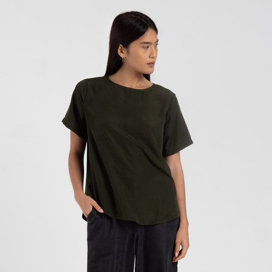 M231 Kemeja Wanita Blouse Pendek Army 2450B
