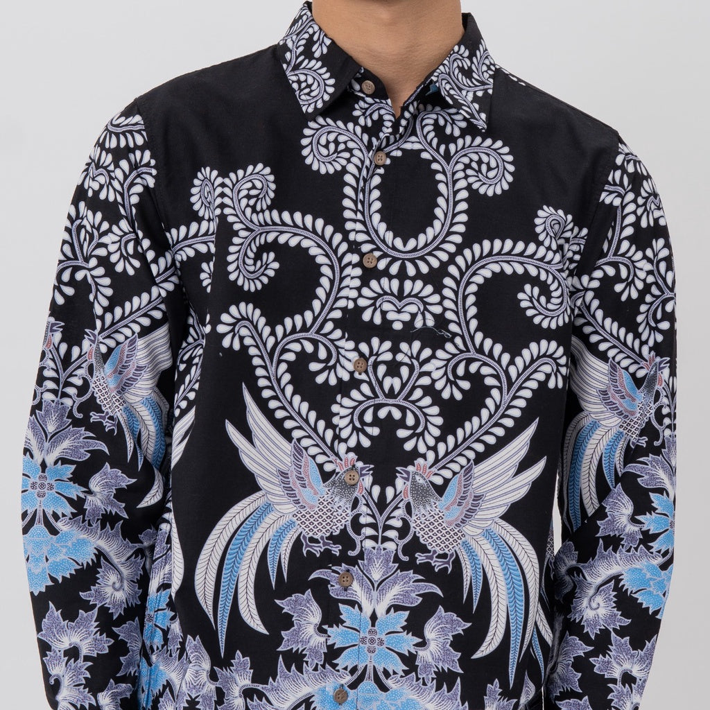 M231 Kemeja Pria Batik Panjang Hitam 2588