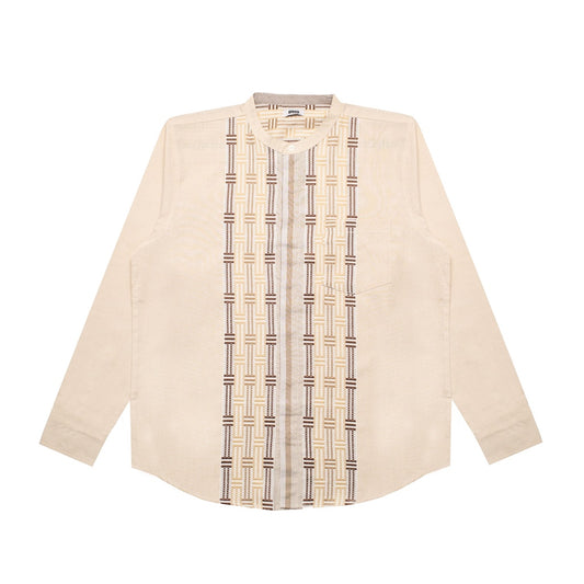 M231 Kemeja Pria Koko Panjang Cream 2957