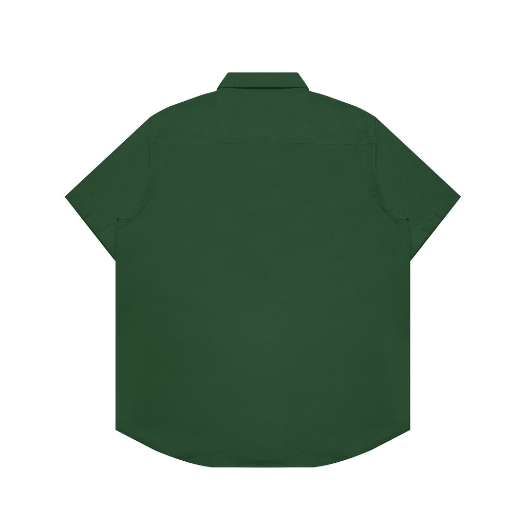 M231 Kemeja Pria Basic Polos Oxford Pendek Hijau 1457K