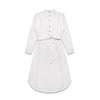 M231 Dress Kemeja Wanita Rami Ikat Pinggang Panjang Putih 2784E