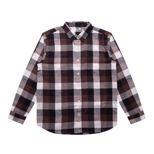 M231 Kemeja Pria Flannel Panjang Coklat 2847B