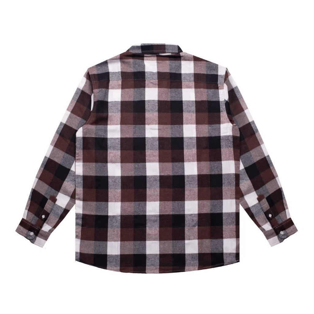 M231 Kemeja Pria Flannel Panjang Coklat 2847B
