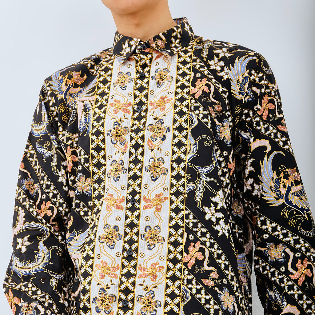 M231 Kemeja Pria Batik Panjang Hitam 3032