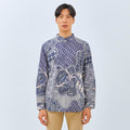 M231 Kemeja Pria Batik Panjang Biru 3071A