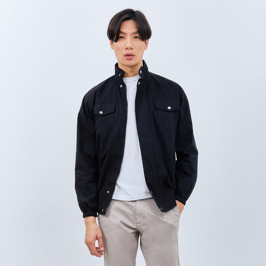 M231 Jaket Pria Harrington Panjang Hitam 2765B