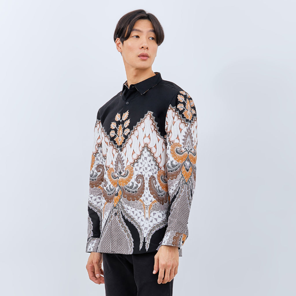 M231 Kemeja Pria Batik Panjang Hitam 3042