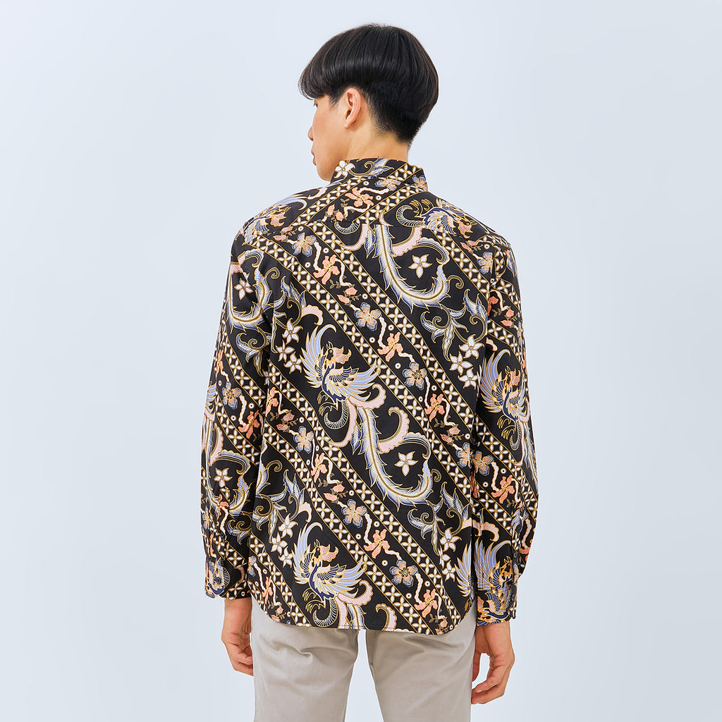 M231 Kemeja Pria Batik Panjang Hitam 3032