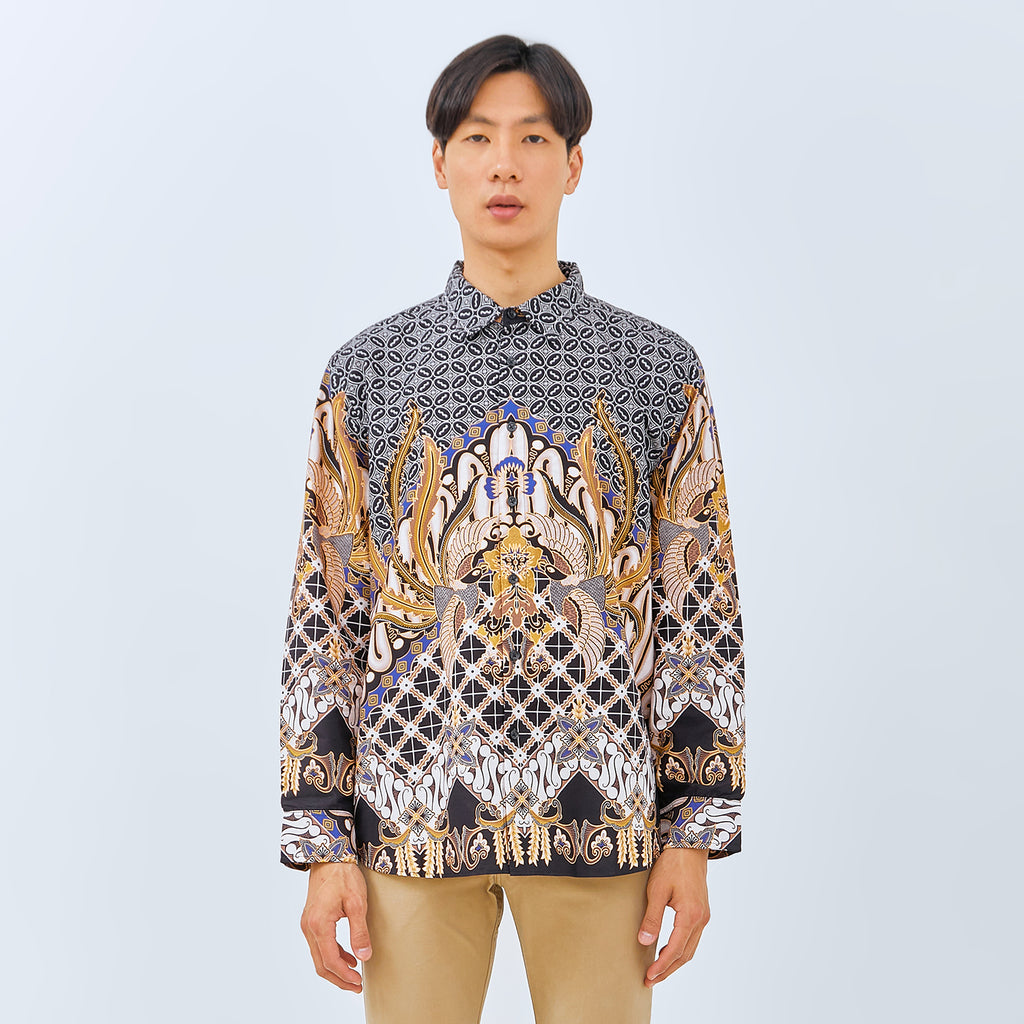 M231 Kemeja Pria Batik Panjang Hitam 3044