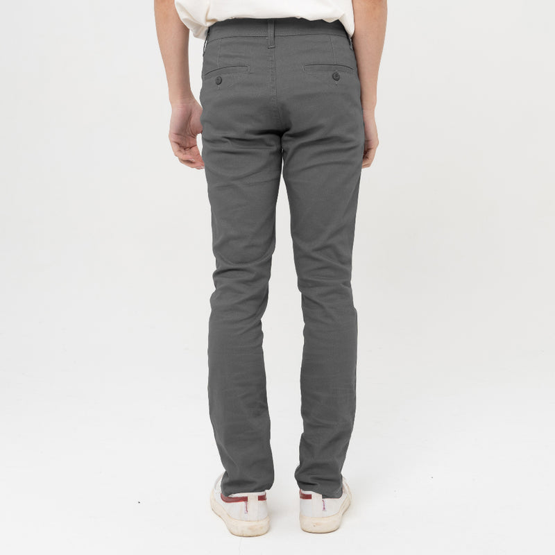 M231 Celana Panjang Pria Chino Pants Slim Fit Stretch Dark Grey C1177