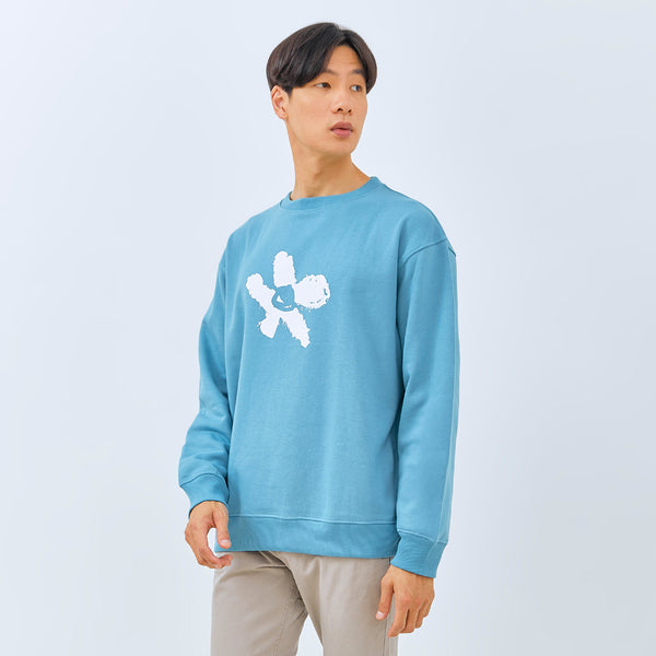 M231 Sweater Crewneck Festive Bleu Panjang Biru 2867A