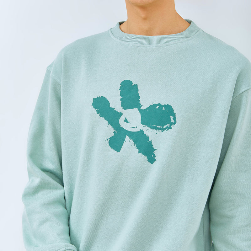 M231 Sweater Crewneck Festive Bleu Panjang Mint 2867B