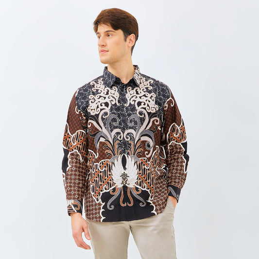 M231 Kemeja Pria Batik Panjang Hitam 3143B