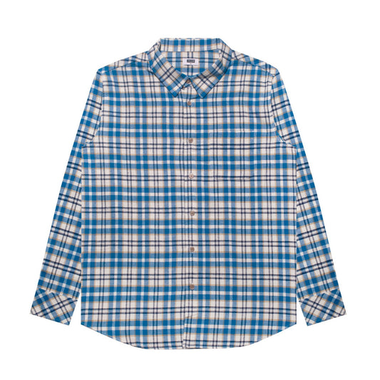 M231 Kemeja Pria Flannel Panjang Biru 0093