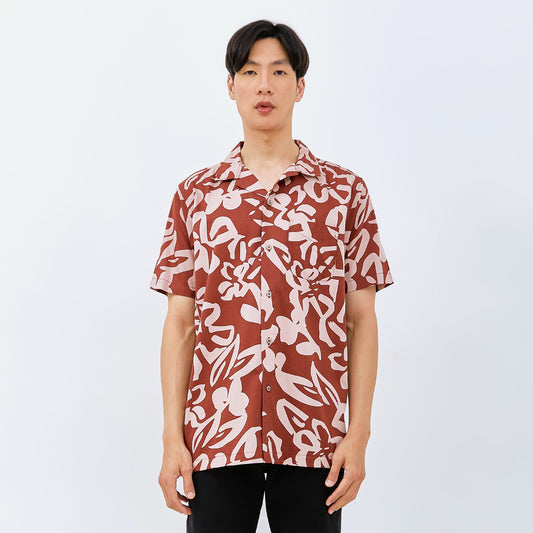 M231 Kemeja Pria Printing Hawaii Pendek 0091