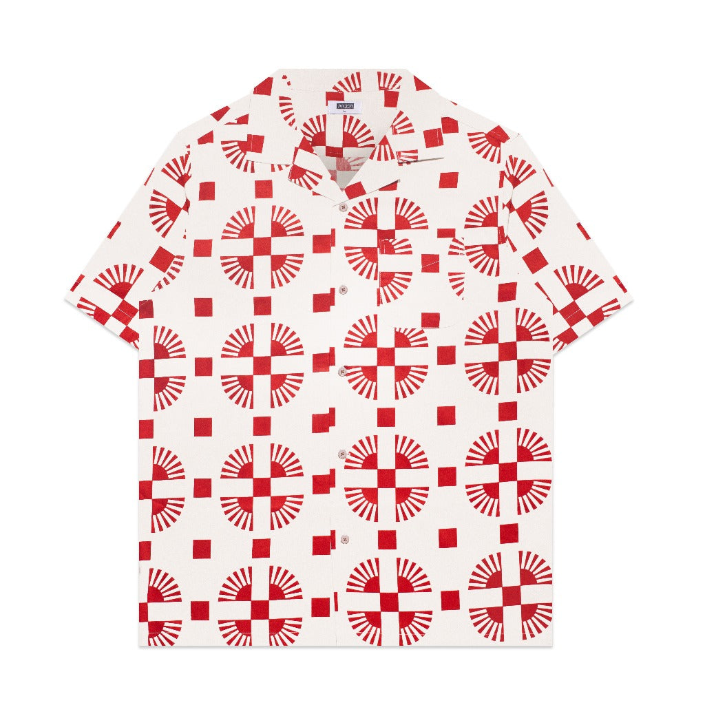 M231 Kemeja Pria Printing Hawaii Pendek 0138