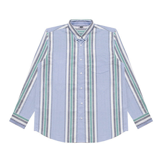 M231 Kemeja Pria Stripe Panjang Biru 3074