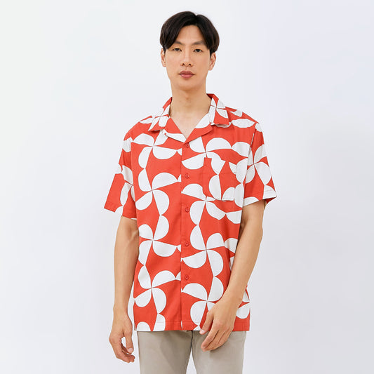M231 Kemeja Pria Printing Hawaii Pendek 0150