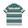 M231 Kemeja Pria Stripe Hawaii Pendek Hijau 3171B