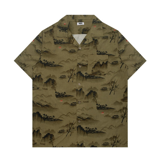 M231 Kemeja Pria Printing Hawaii Pendek 0130
